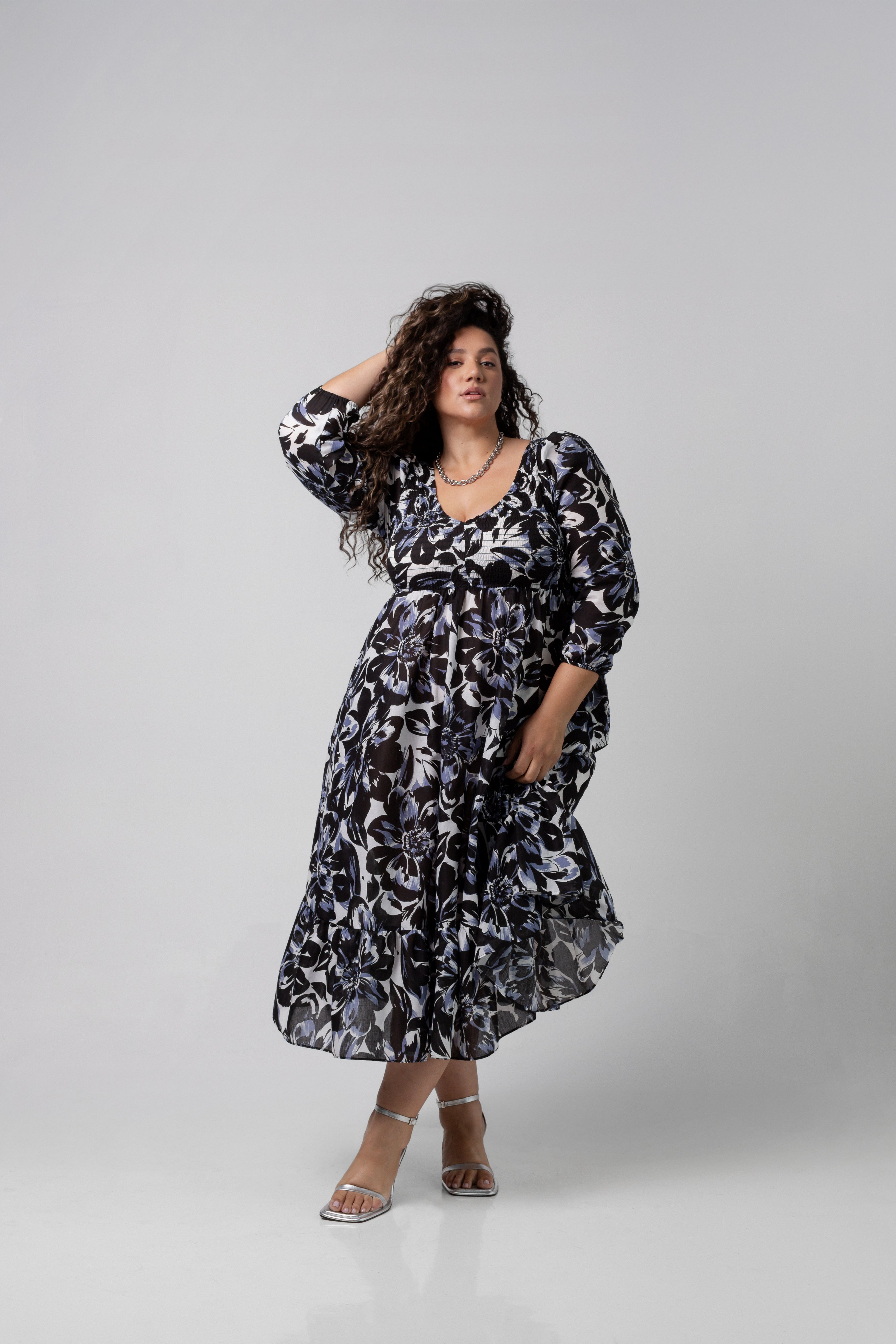 Remy Midi Dress- Painted Floral- BAACALxBECCA