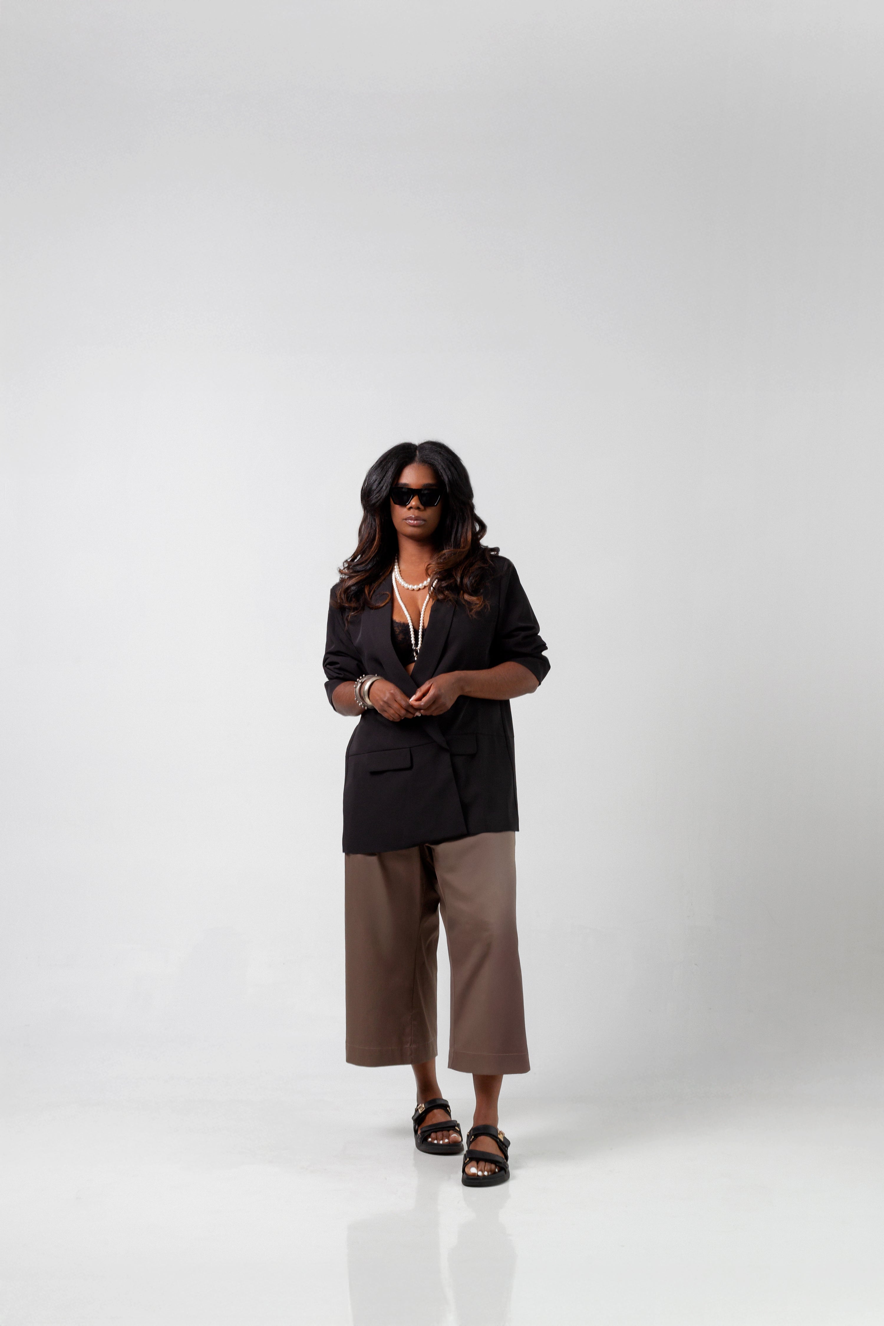 Becca Cropped Pant- Brown- BAACALxBECCA