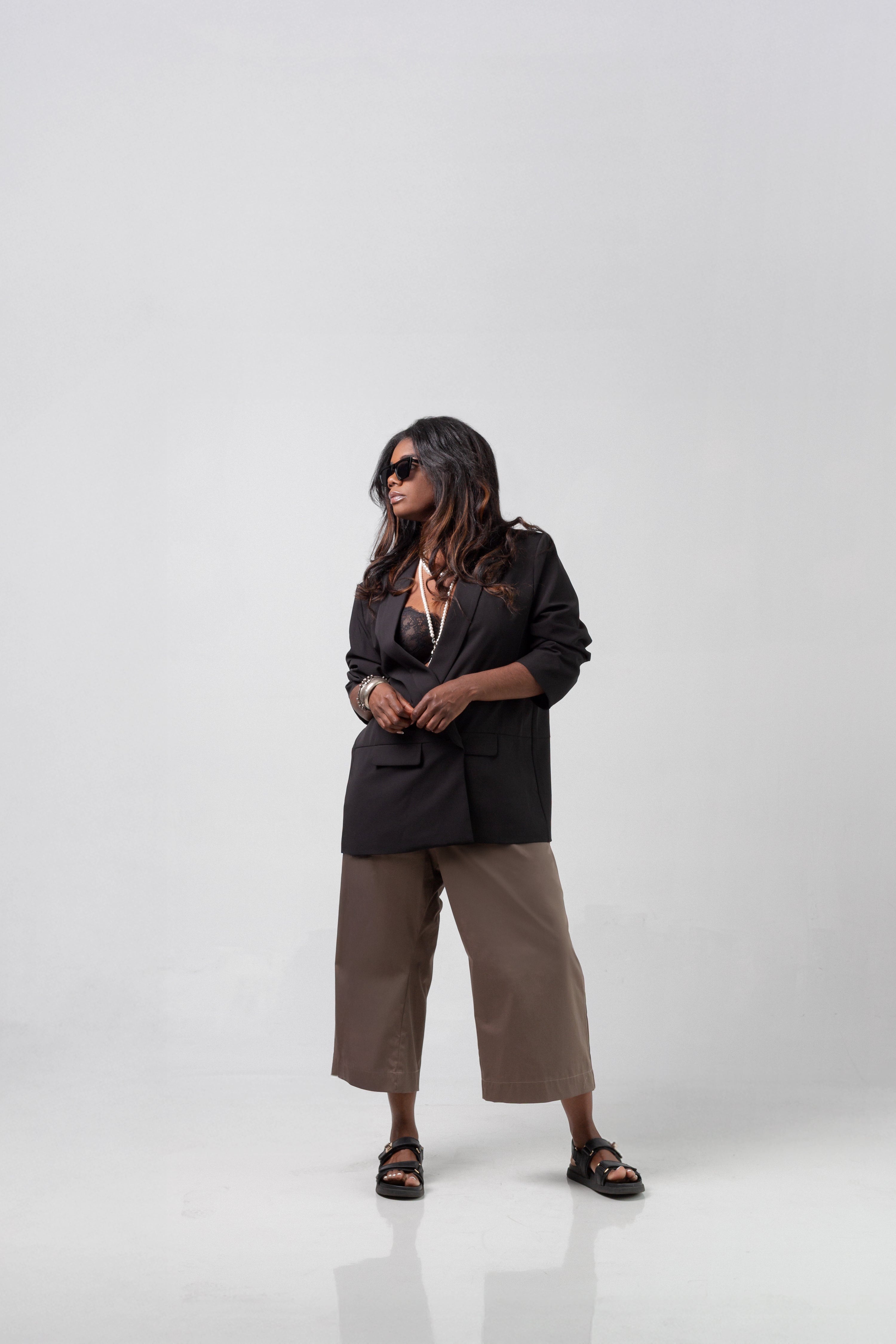 Becca Cropped Pant- Brown- BAACALxBECCA