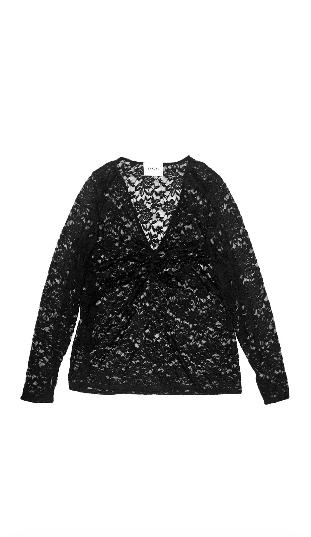 Stretch Lace V-Neck Top & Skirt Set- Black