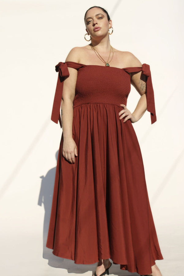 Brooke Midi Dress in Auburn