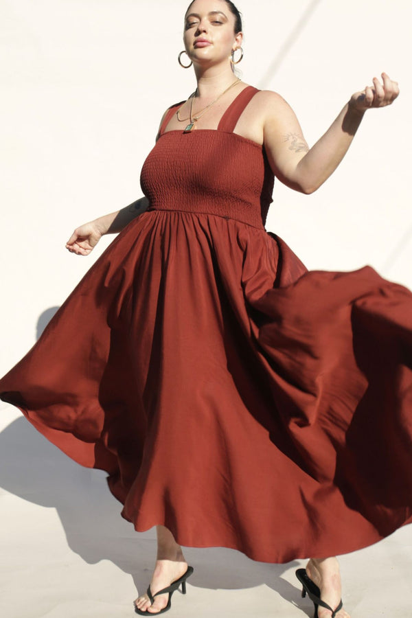 Brooke Midi Dress in Auburn
