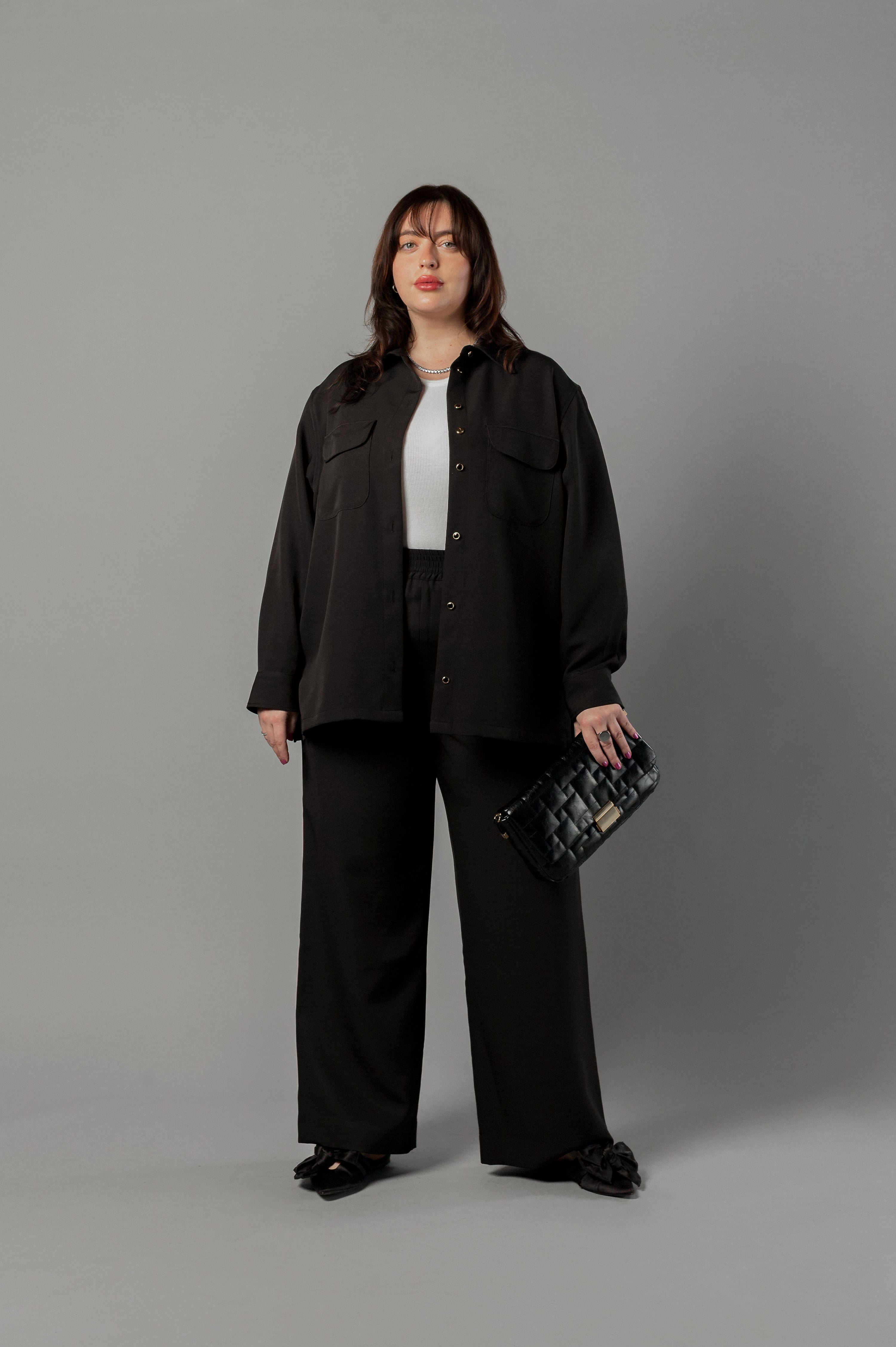 Riley & Payton Pajama Style Co-Ordinated Set Black