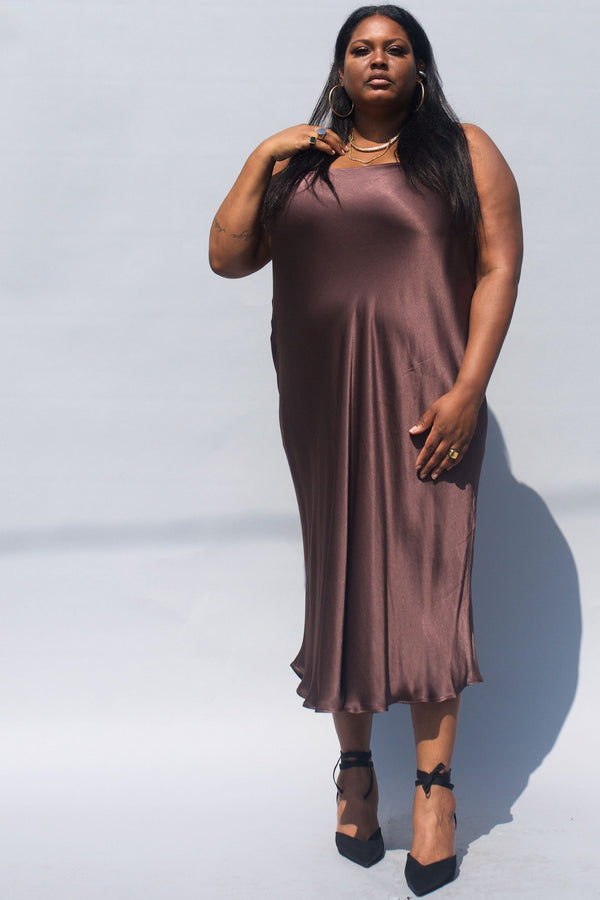 Eudora Maxi Bias Skirt- Brown