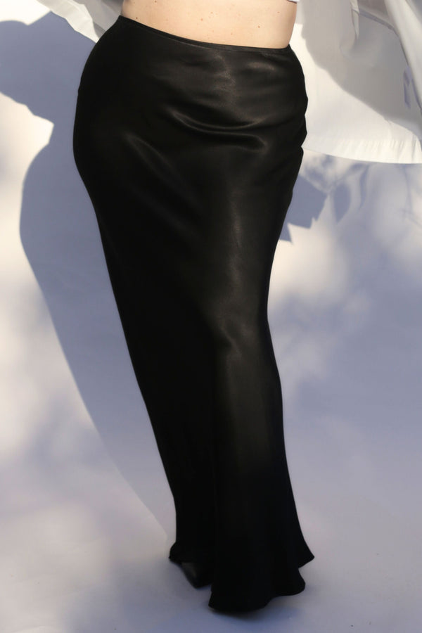 Eudora Maxi Bias Slip Skirt- Black - Designed to fit the "True Size Majority" 10+