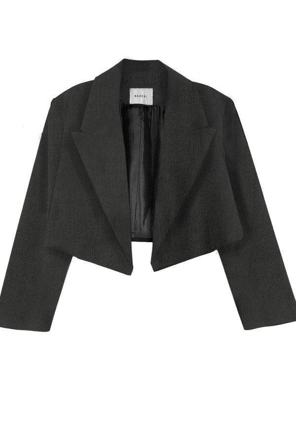 Cropped Blazer - Herringbone