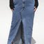 Deconstructed Reconstructed Denim Maxi Slit Front Skirt - Designed to fit the "True Size Majority" sizes 10+