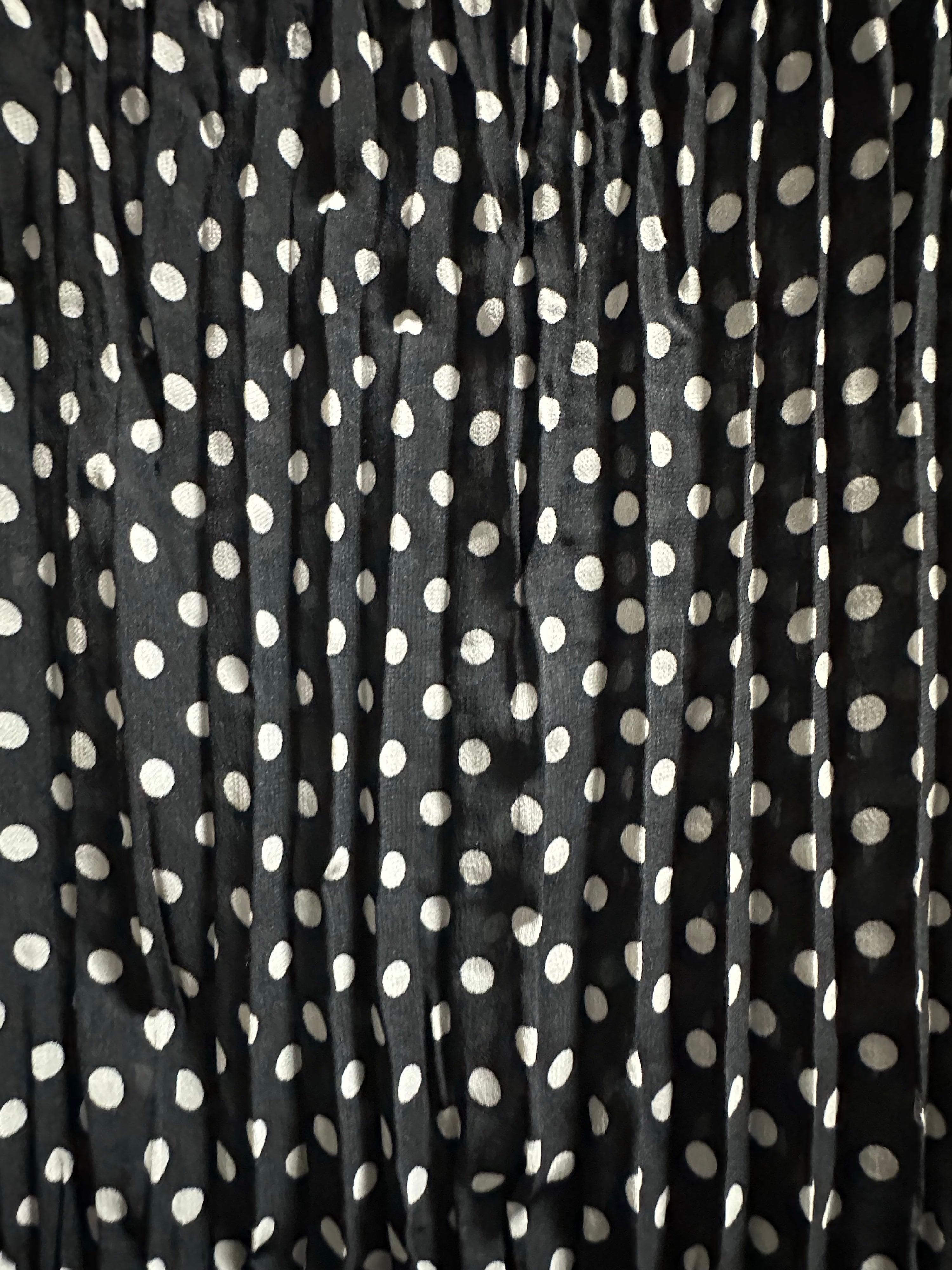 Jaya Pleated Dress- Reversible Polka Dot / Black