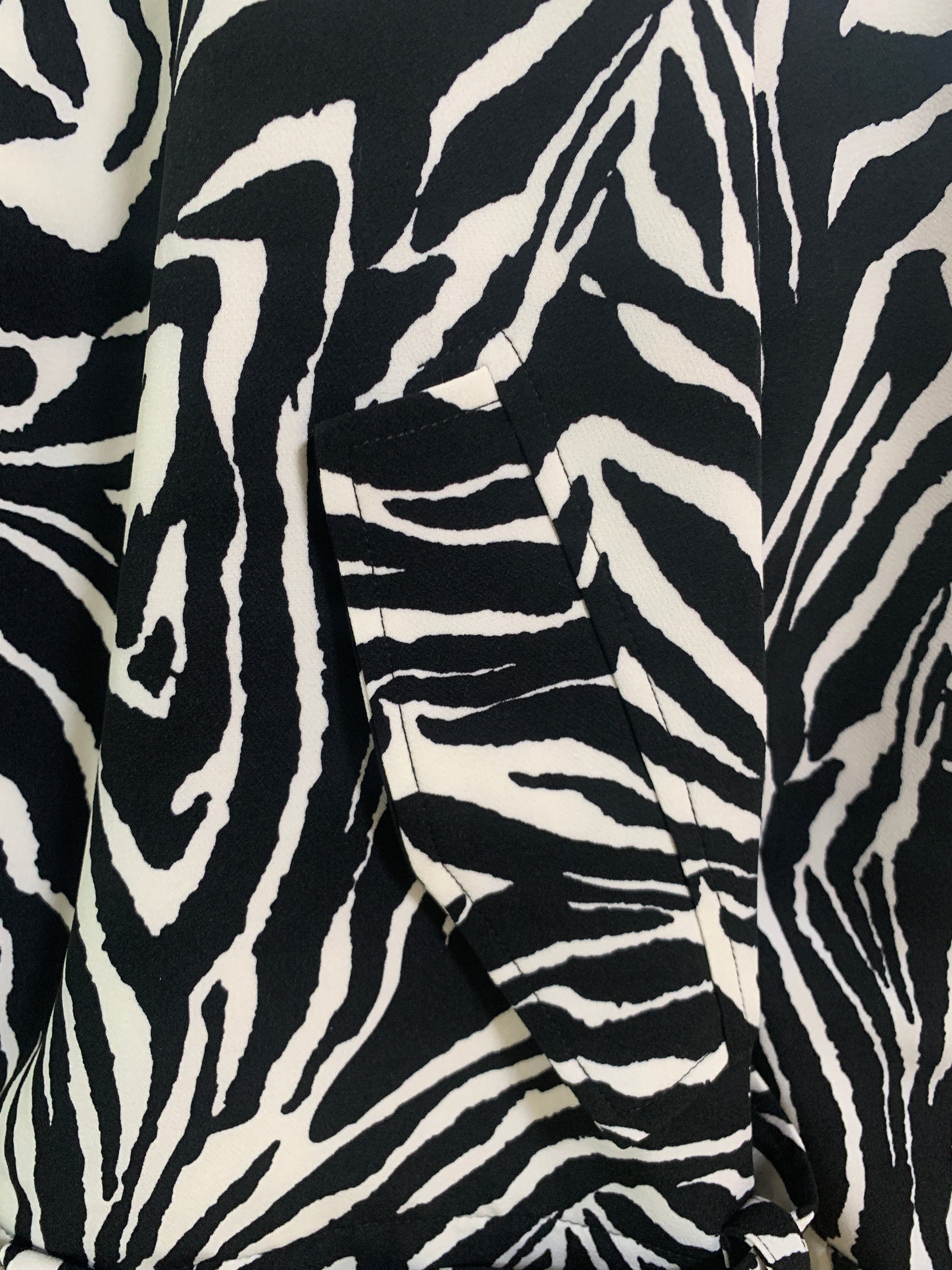 Marlo Short Moto Trench Coat- Zebra