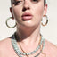 Bad Girl Bling Necklace- Tennis Florette 14K White Gold Plated