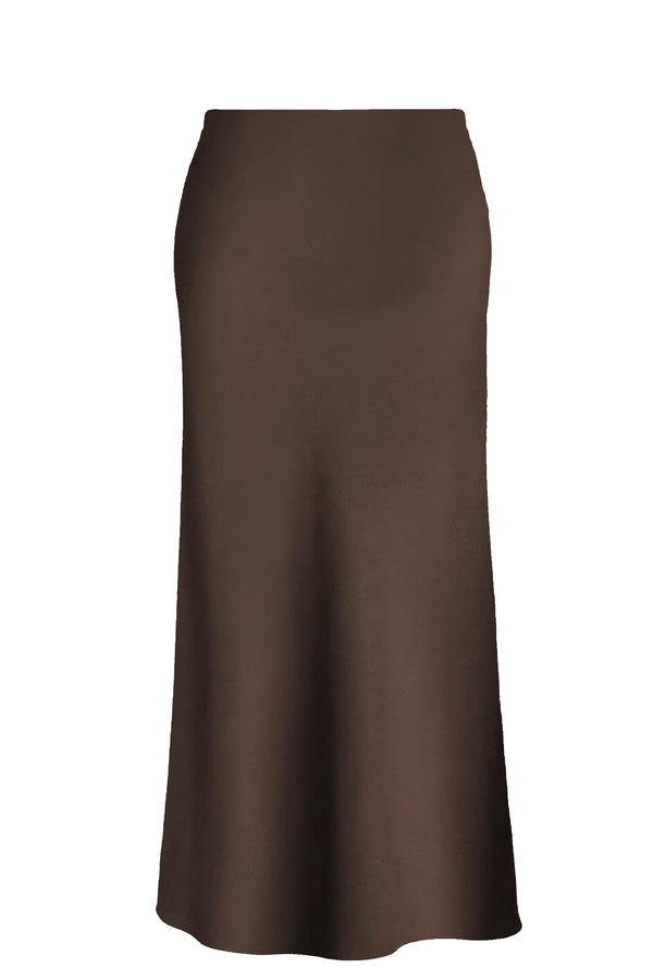 Eudora Maxi Bias Slip Skirt in Brown - Designed to fit the "true size majority" 10+
