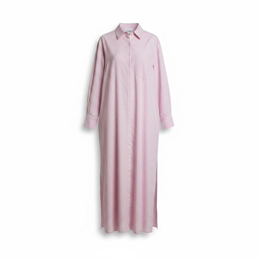 Ultra Maxi Shirt Dress- Pink Stripe Cotton – Baacal