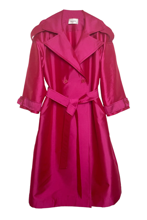 Modern Classic- Taffeta Trench Hot Pink Fuchsia - Designed to fit the "True Size Majority" sizes 10+