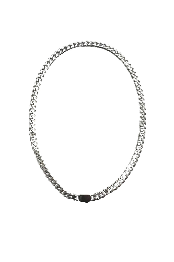 Petite ID Choker Necklace- Silver