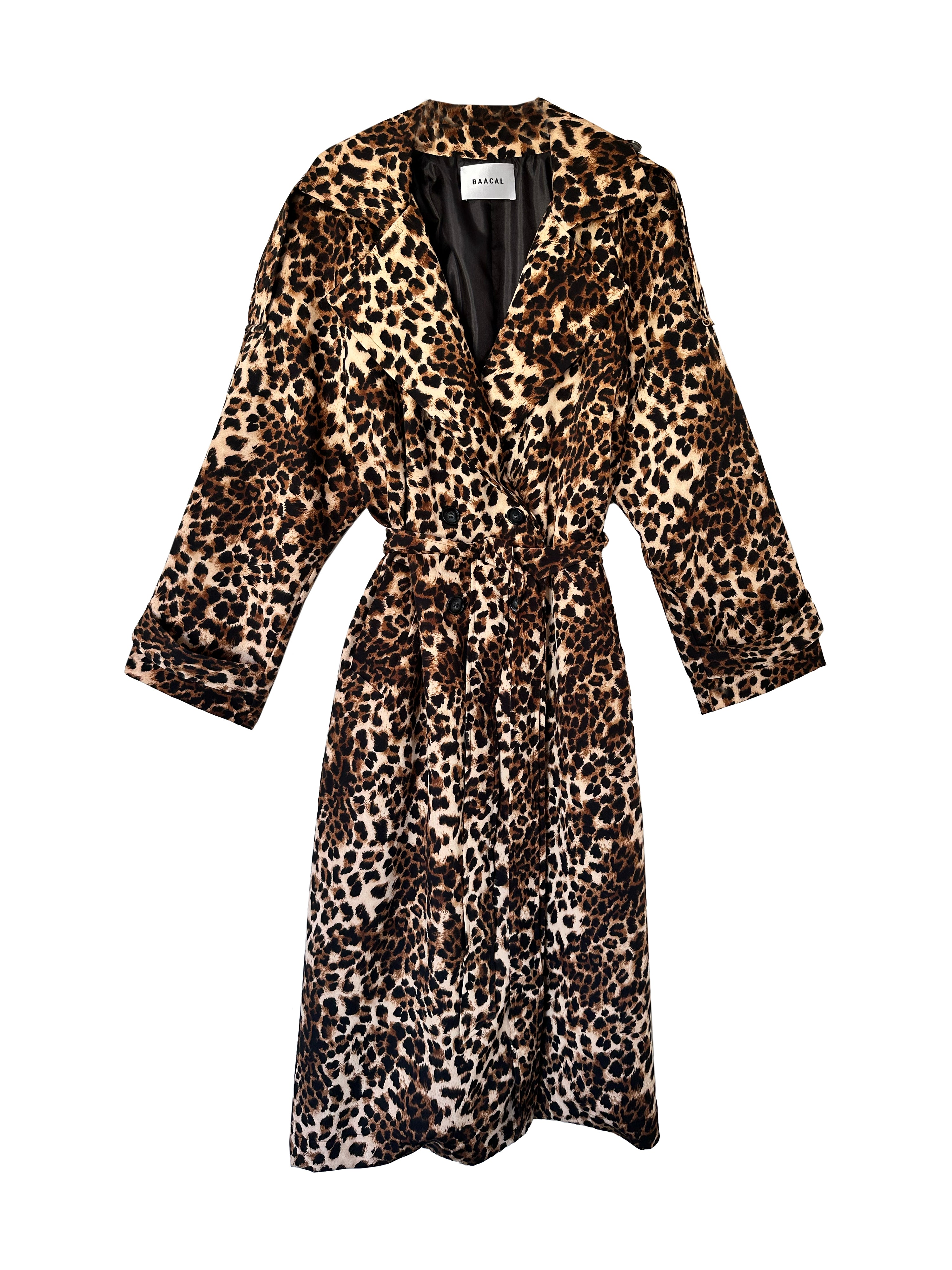 Aria Double Breasted Trench- Leopard