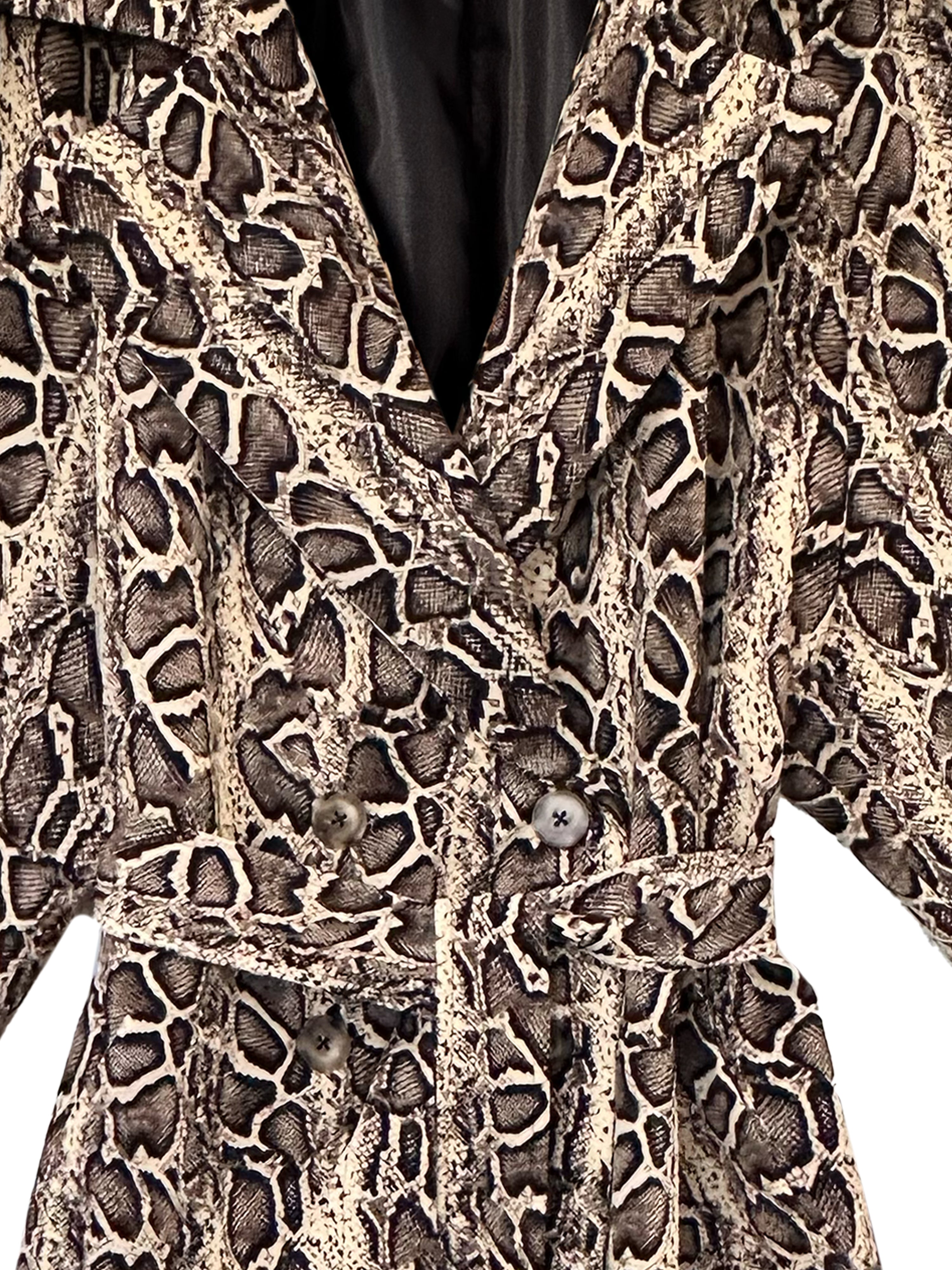 Aria Double Breasted Trench- Python