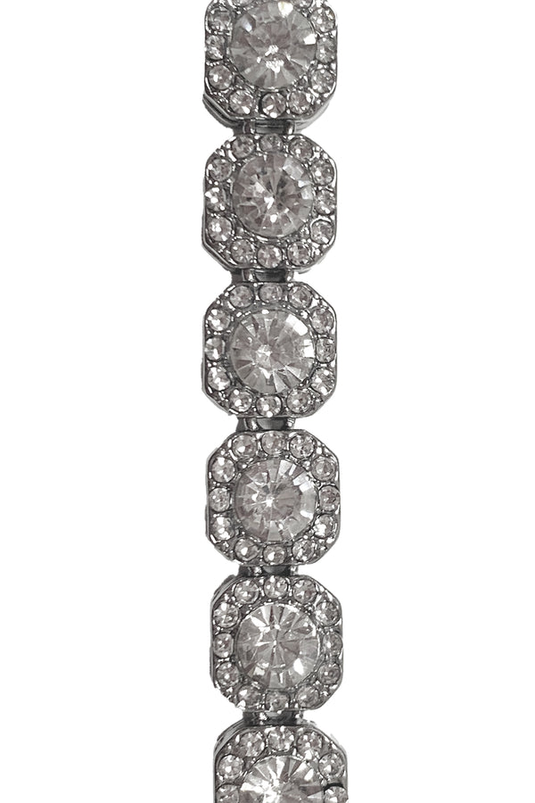 Bad Girl Bling Necklace- Tennis Florette 14K White Gold Plated
