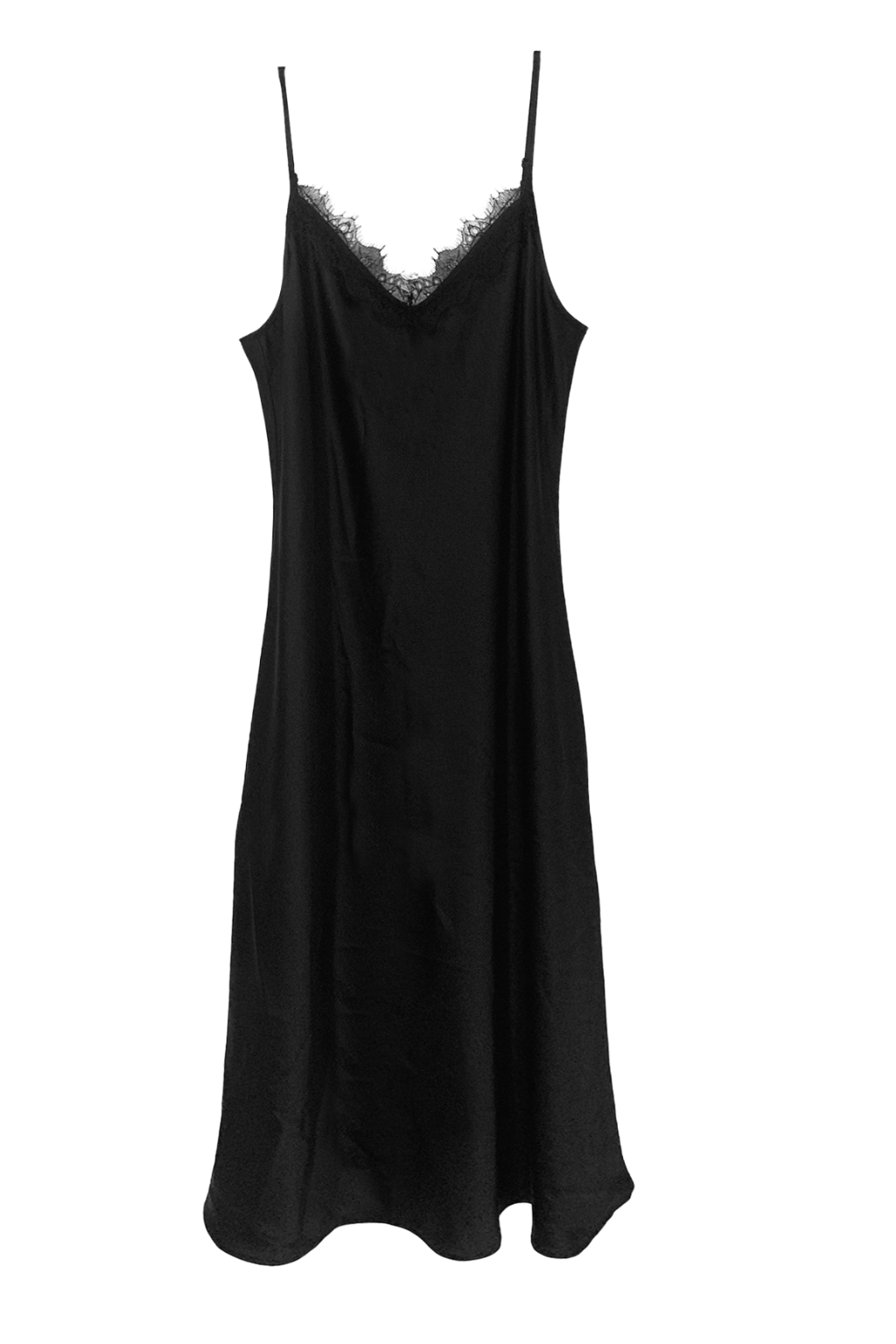 Eva Lace Slip Dress - Black