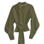 Cropped Cargo Shirt- olive