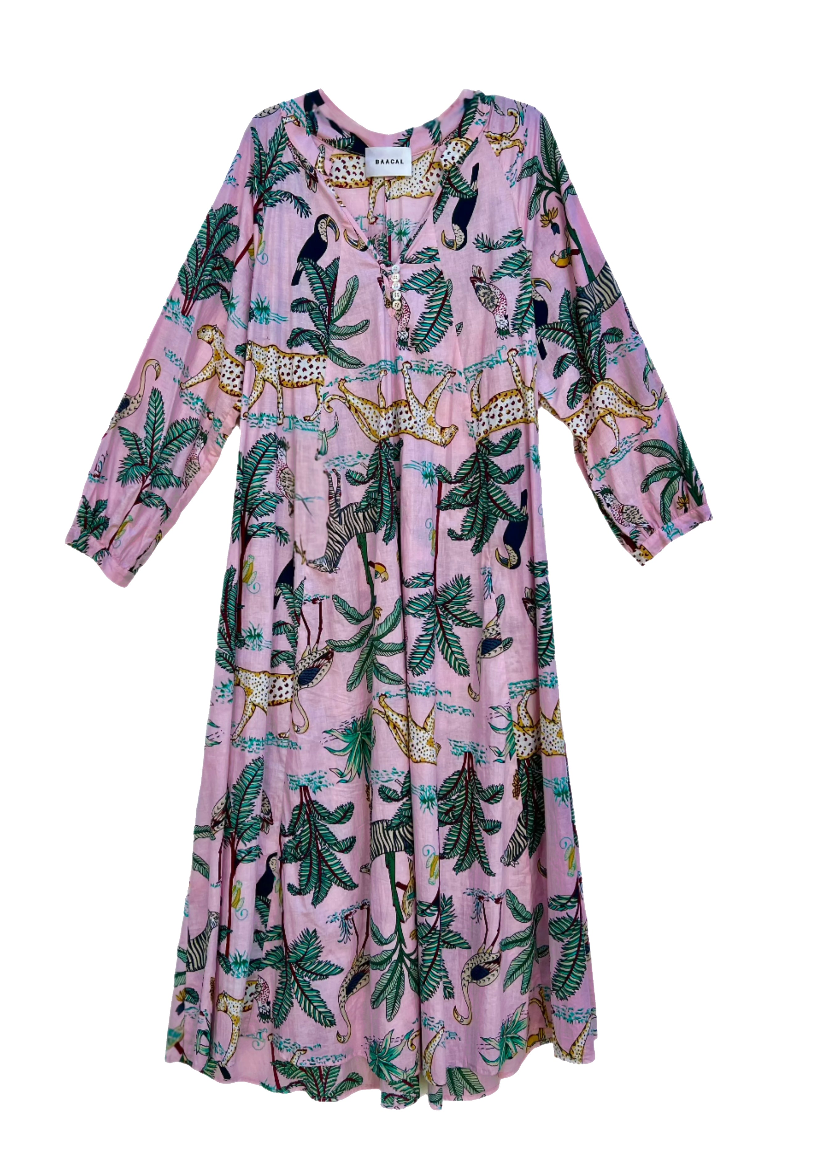 Denni Weekend Dress- Pink Palm
