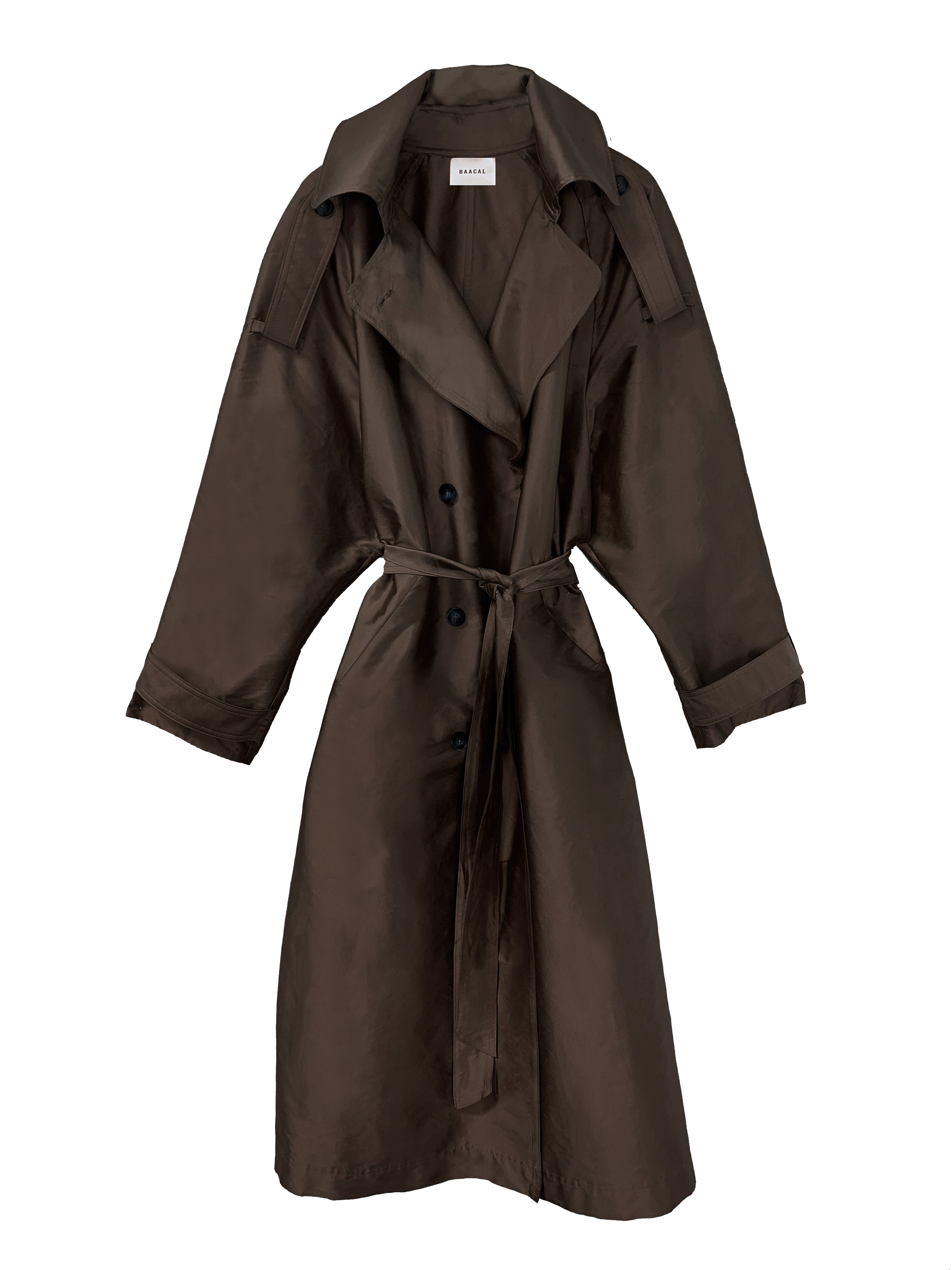 Delia Long Oversized Trench- Chocolate