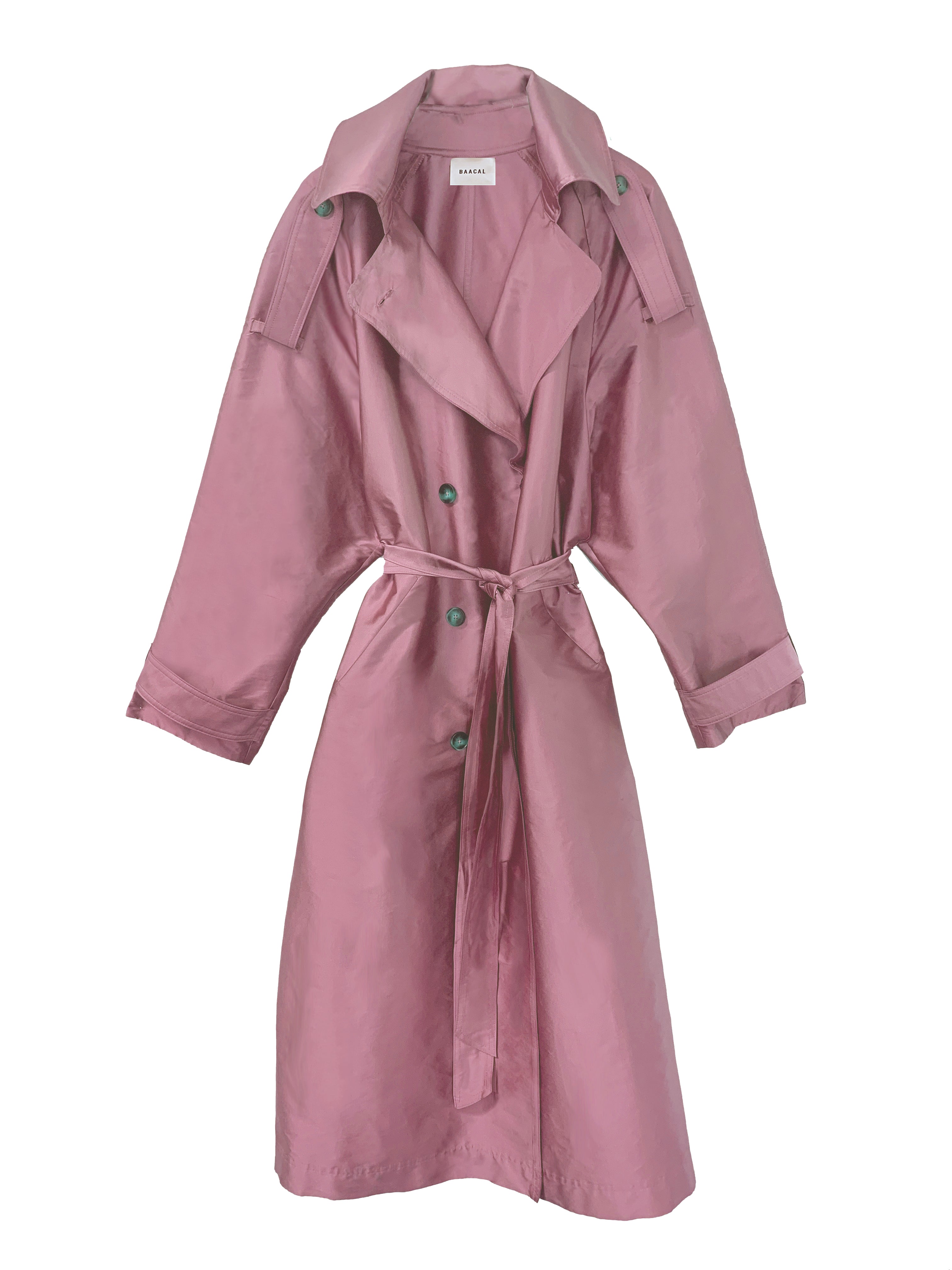 Delia Long Oversized Trench- Rose – Baacal