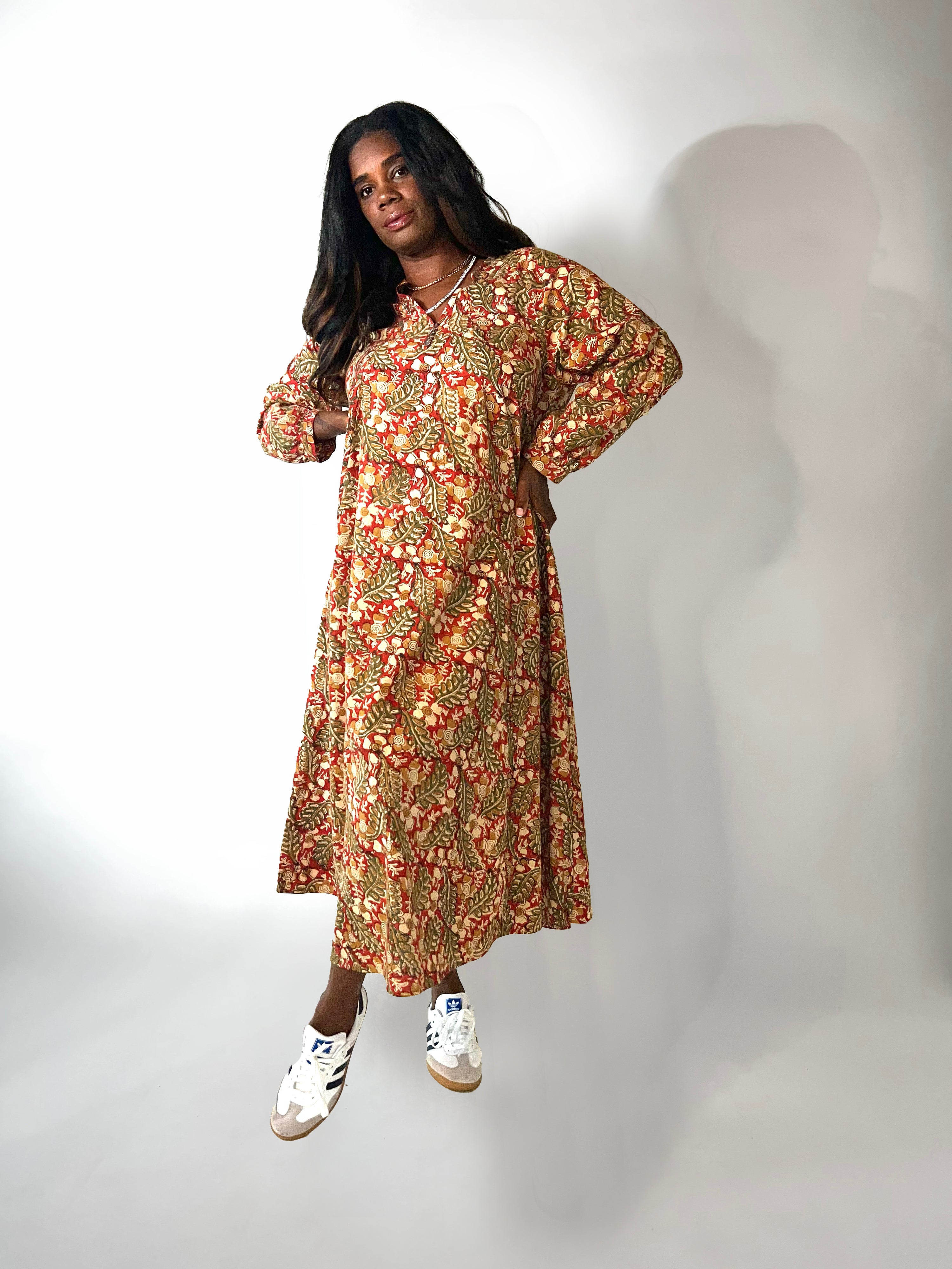 Denni Weekend Dress- Henna Leaf