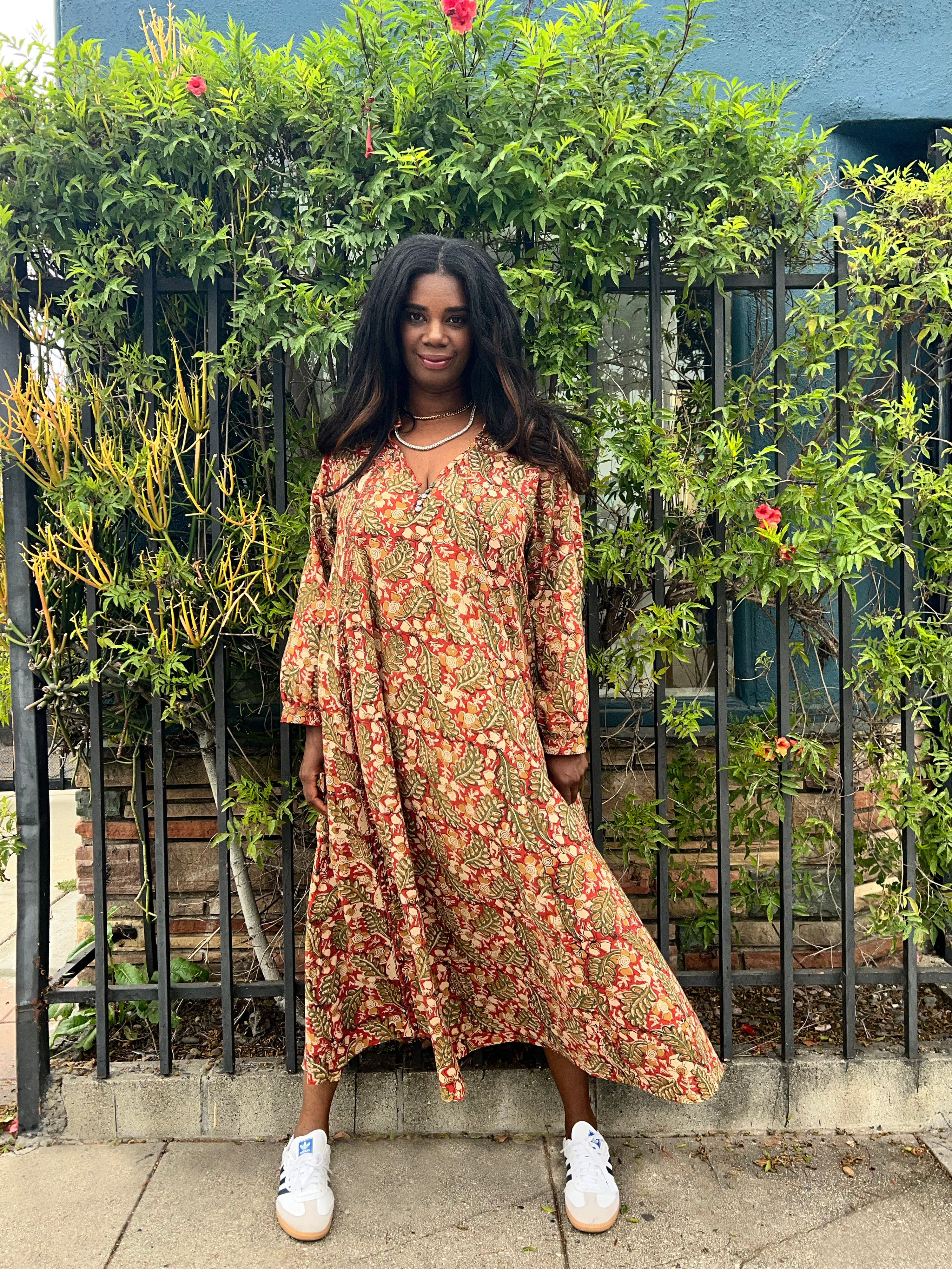 Denni Weekend Dress- Henna Leaf