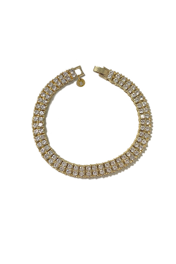 Double Tennis Bracelet - CZ & 14k Gold Plated.