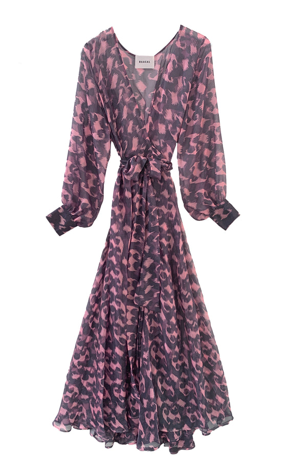 The Pink Ikat Silk Wrap Dress Designed to fit "The True Size Majority" 10-22+