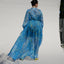 Our best-selling, now classic, maxi wrap dress! The luxurious blue silk chiffon gives this dress a very unique, flowy look. Wear with our navy slip dress or on its own for a sheerly fantastic look. Designed to fit the "True Size Majority" sizes 10-22+