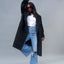 black car coat on model