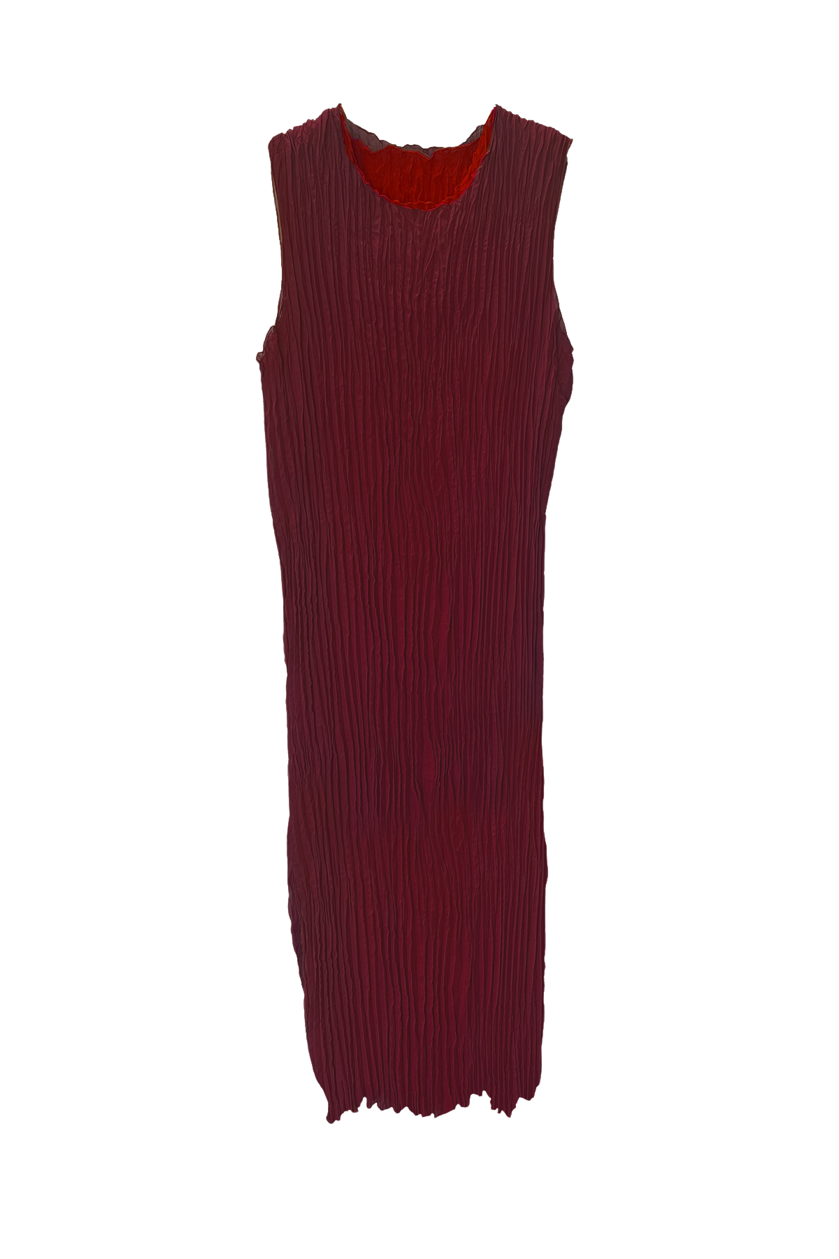 Jaya Pleated Dress- Reversible Burgundy/ Cranberry