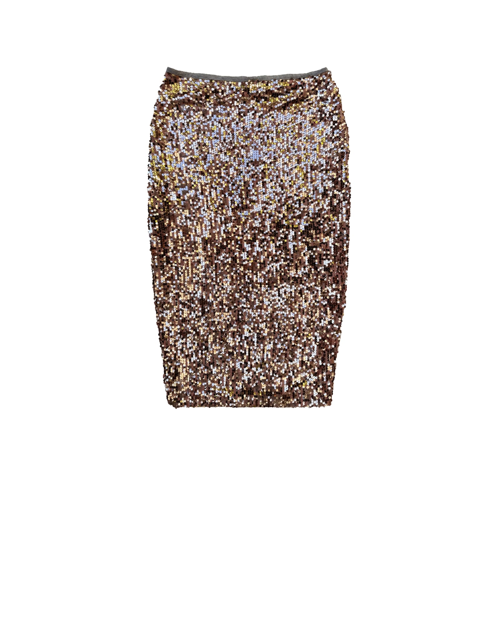 Kaya Midi Sequin Skirt - Rose Gold