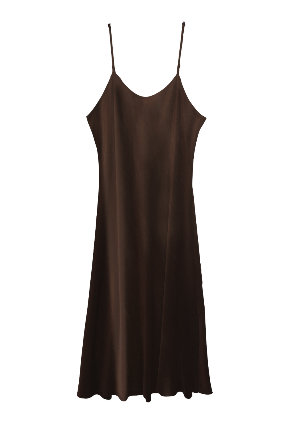 Leah Easy Satin Maxi Slip Dress - Chocolate