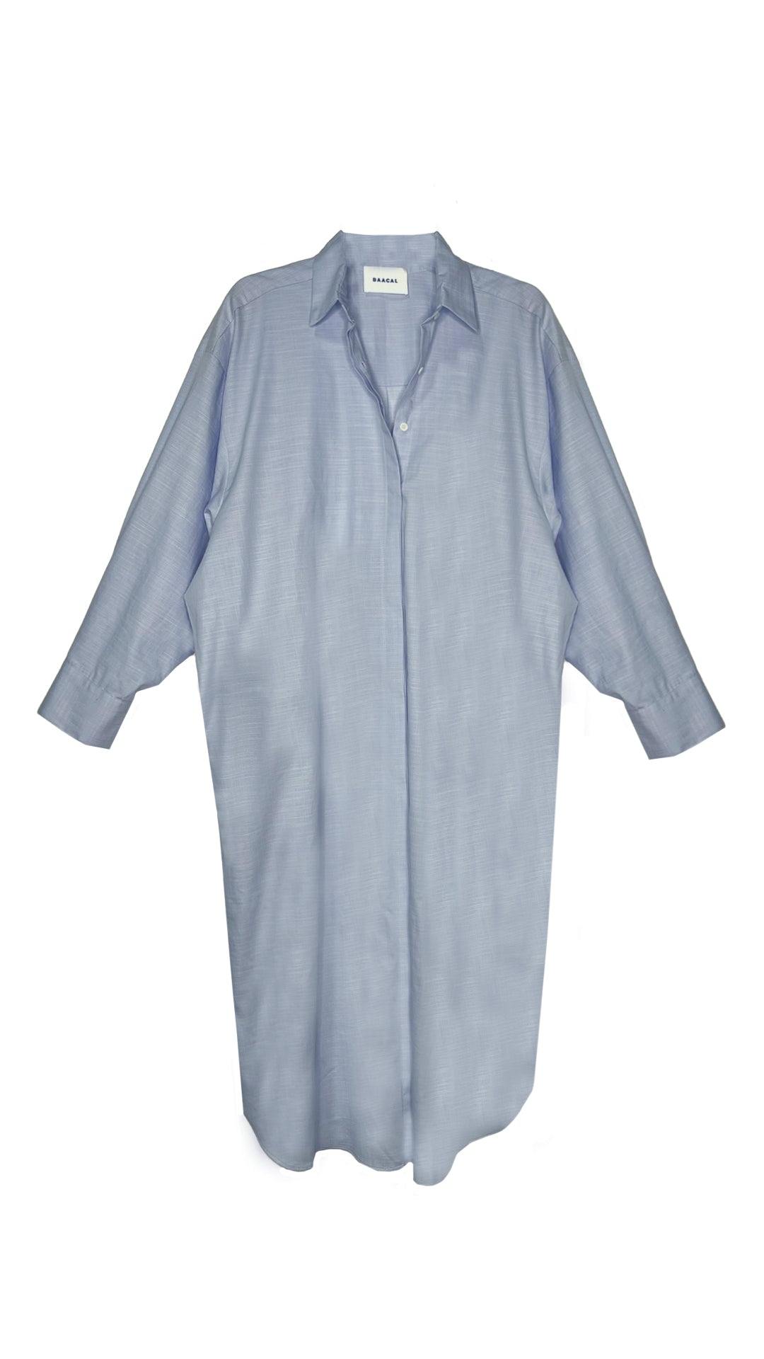 Mia Oversized Shirt Dress- Light Blue Solid