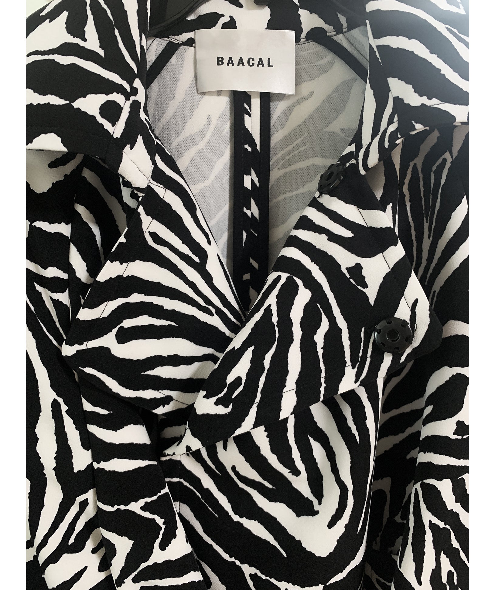Marlo Short Moto Trench Coat- Zebra
