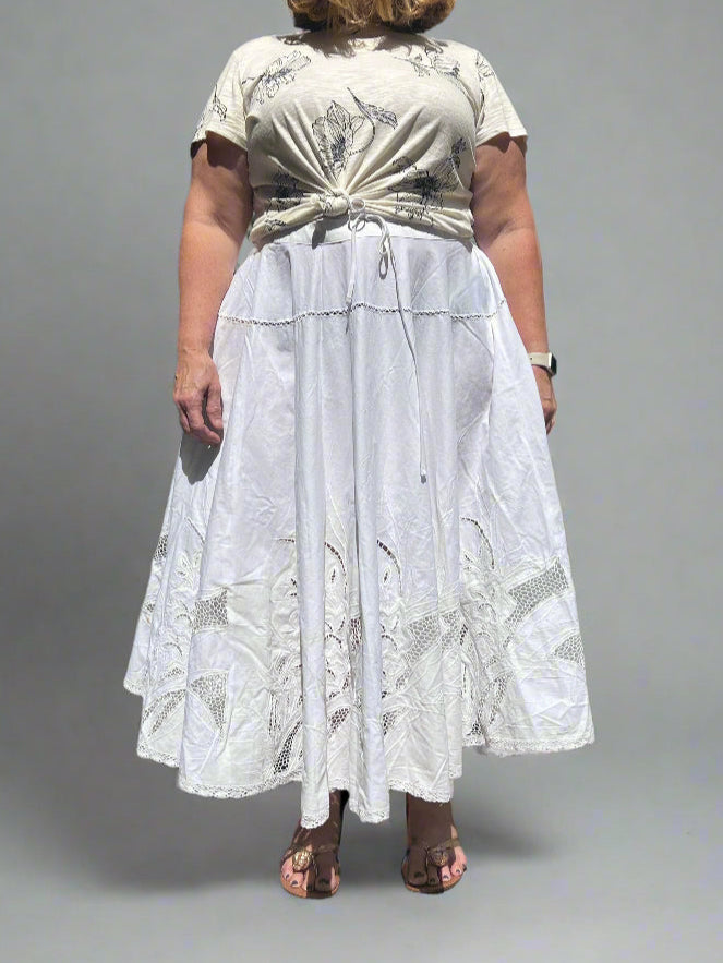 Augusta Circle Skirt- White