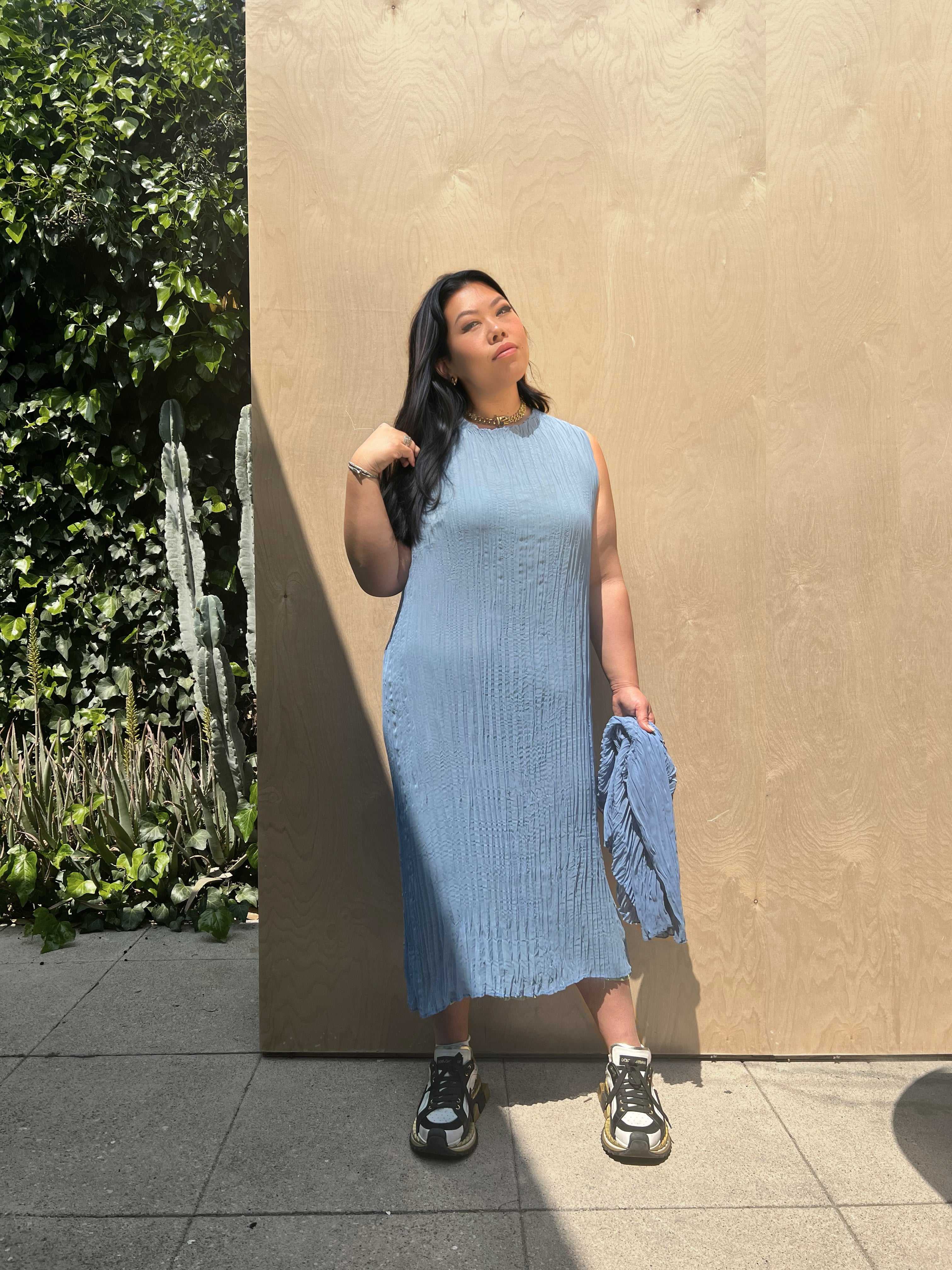 maya pleated dress Maya Pleated Silk Dress