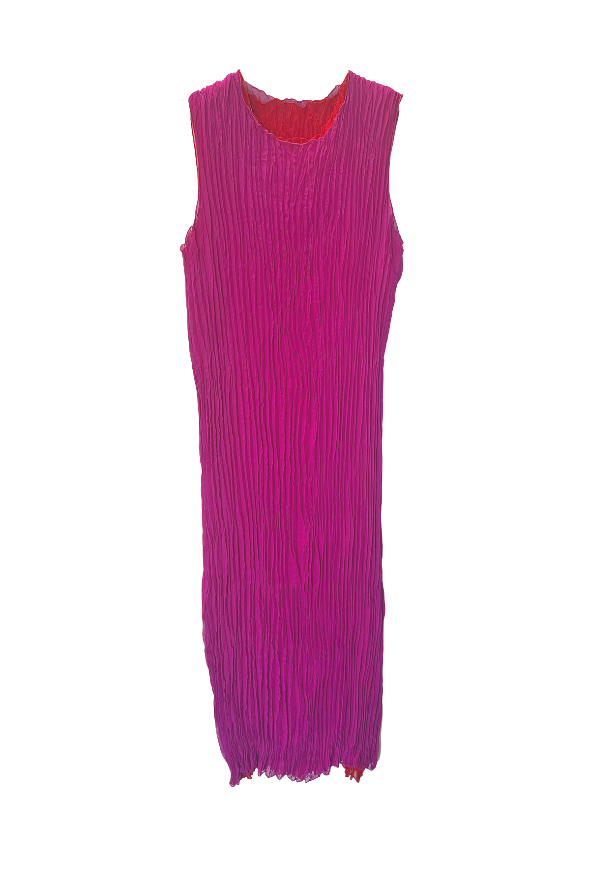 Jaya Pleated Dress- Reversible Red Fuchsia
