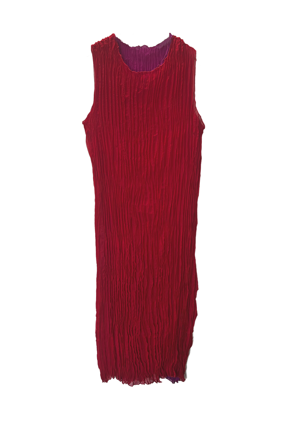 Jaya Pleated Dress- Reversible Red Fuchsia