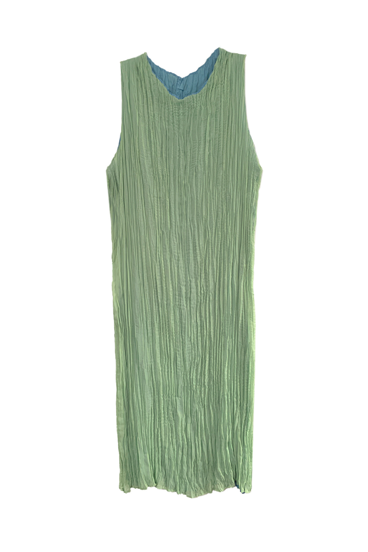 Jaya Pleated Dress- Reversible Blue Green