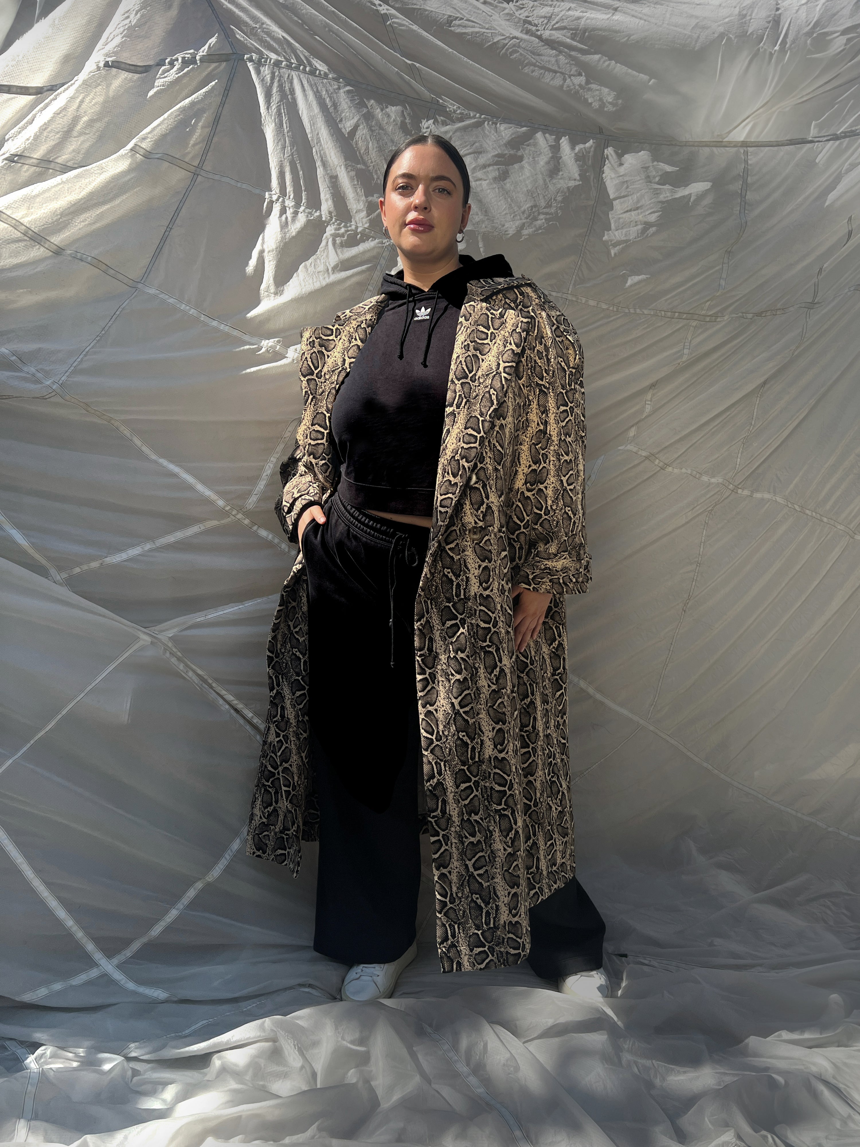 Aria Double Breasted Trench- Python