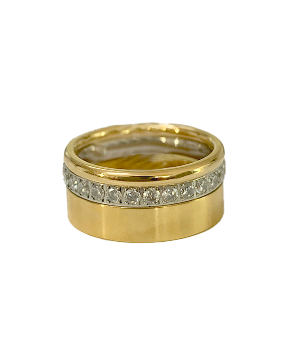 Regent Diamonette Stacking Ring-Silver