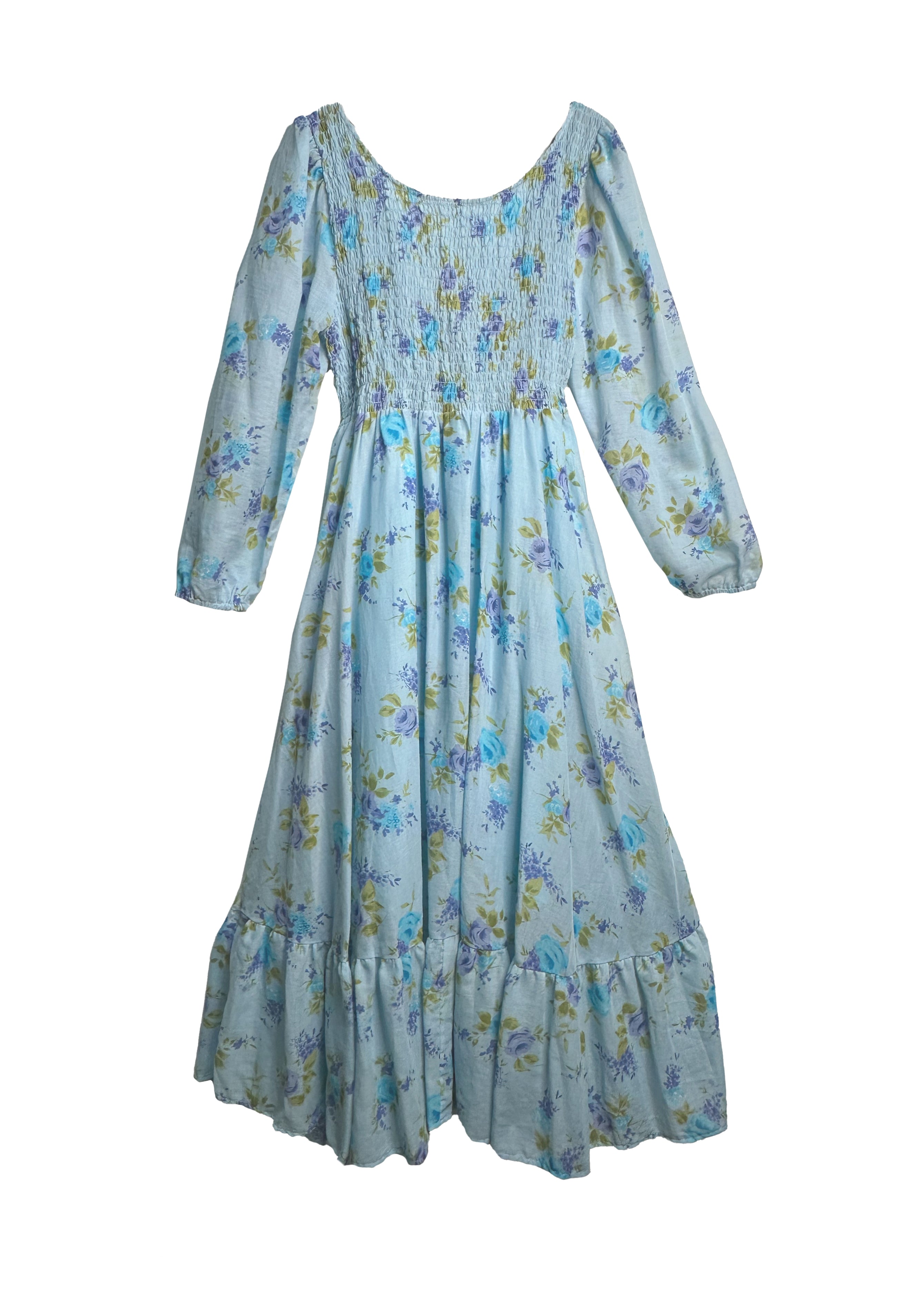 Remy Midi Dress- Blue Roses- BAACALxBECCA