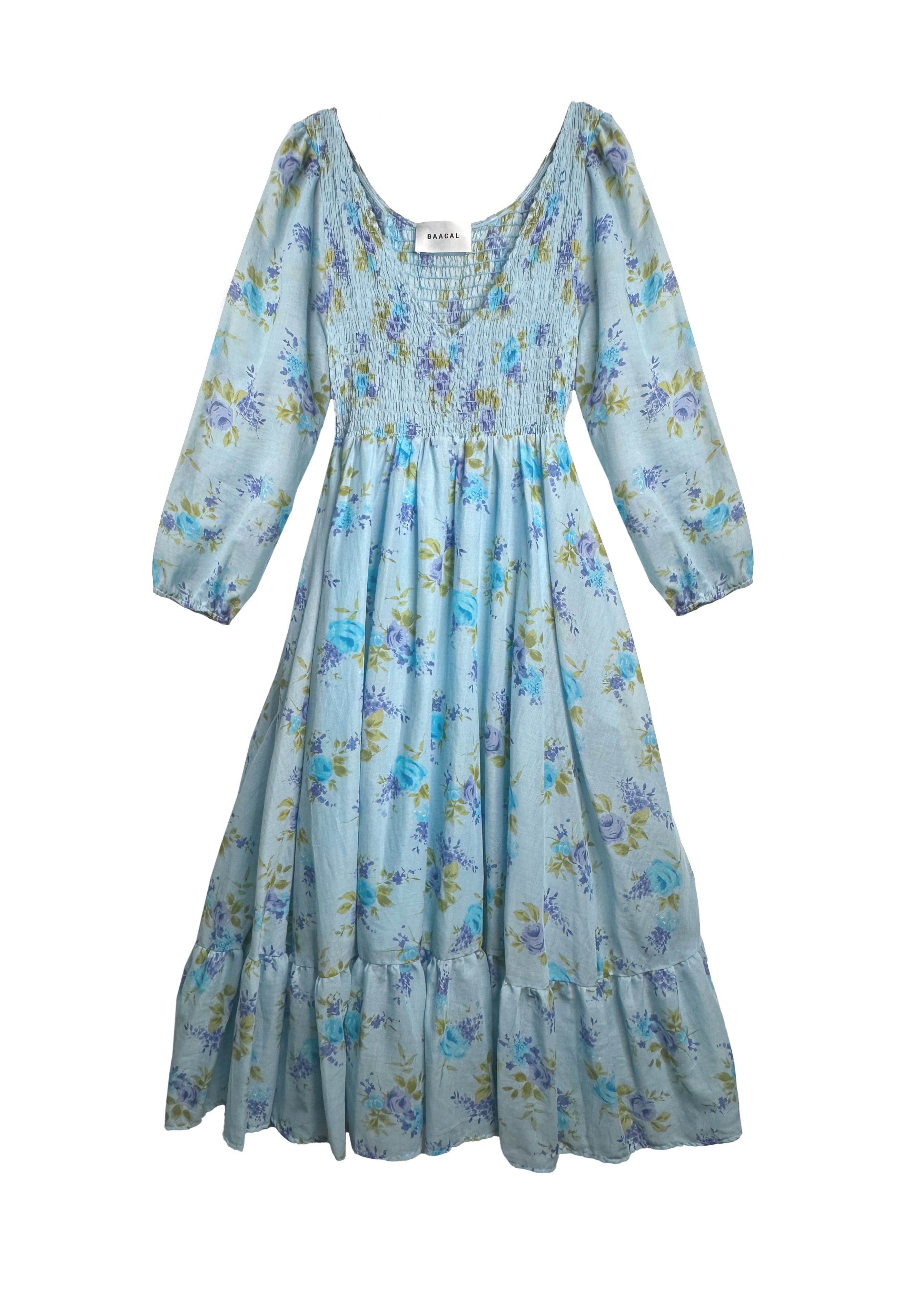 Remy Midi Dress- Blue Roses- BAACALxBECCA