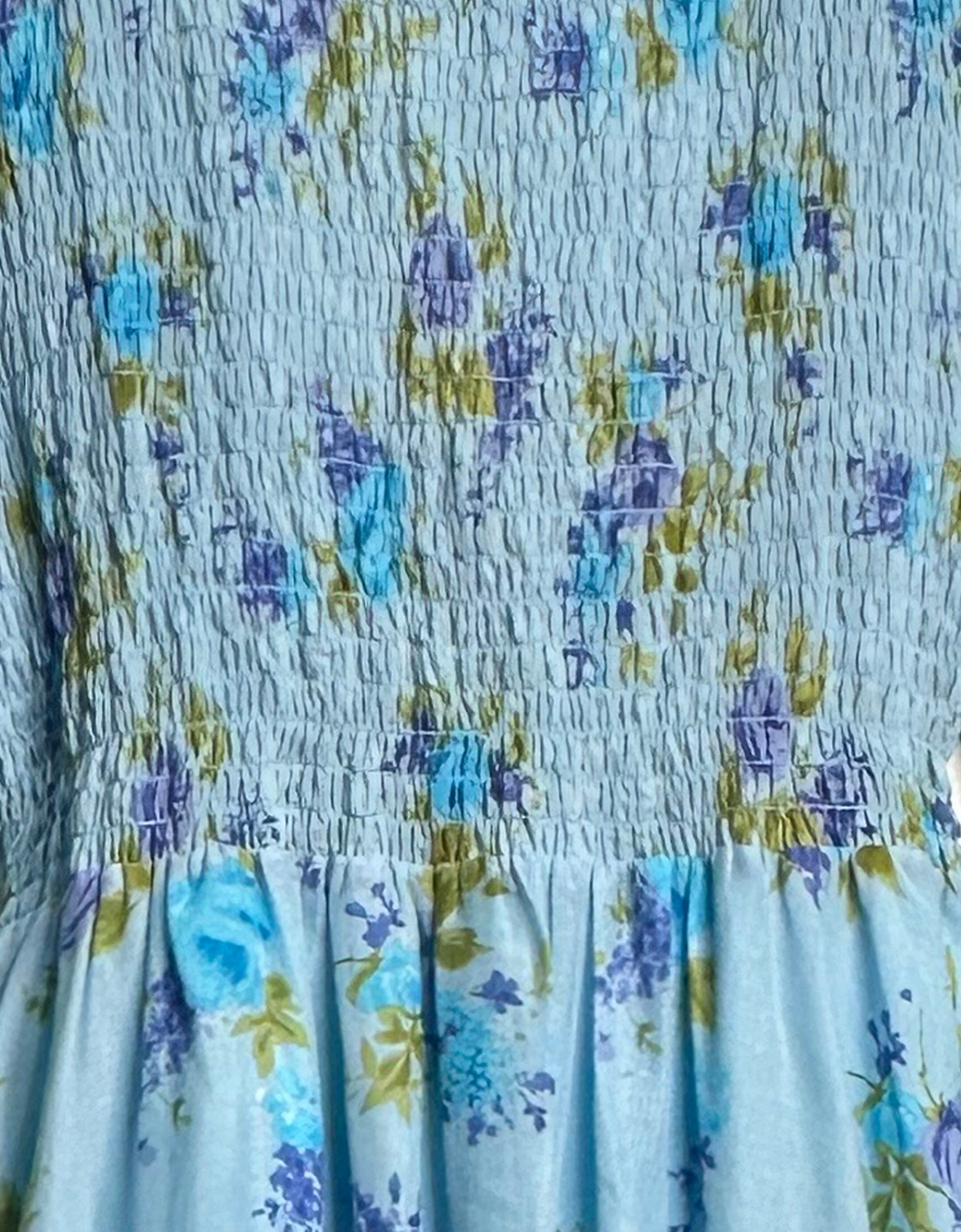 Remy Midi Dress- Blue Roses- BAACALxBECCA