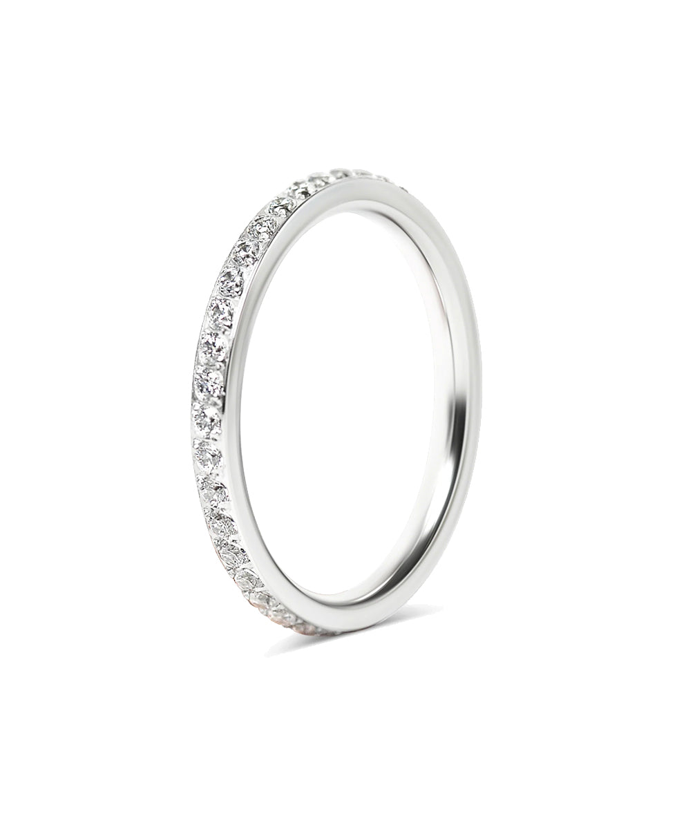 Regent Diamonette Stacking Ring-Silver