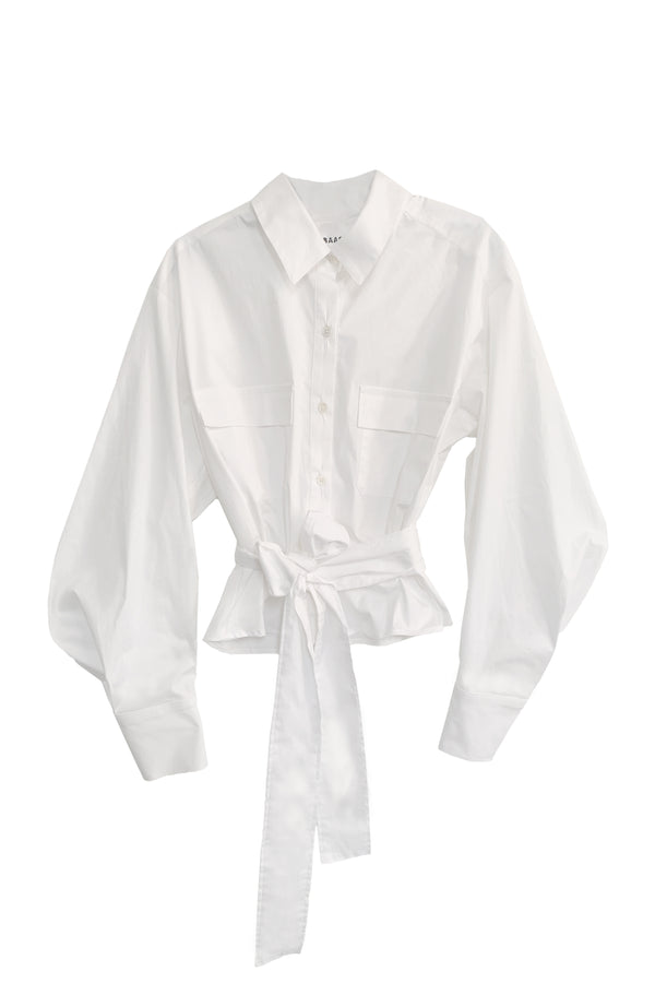 white cargo shirt with tie