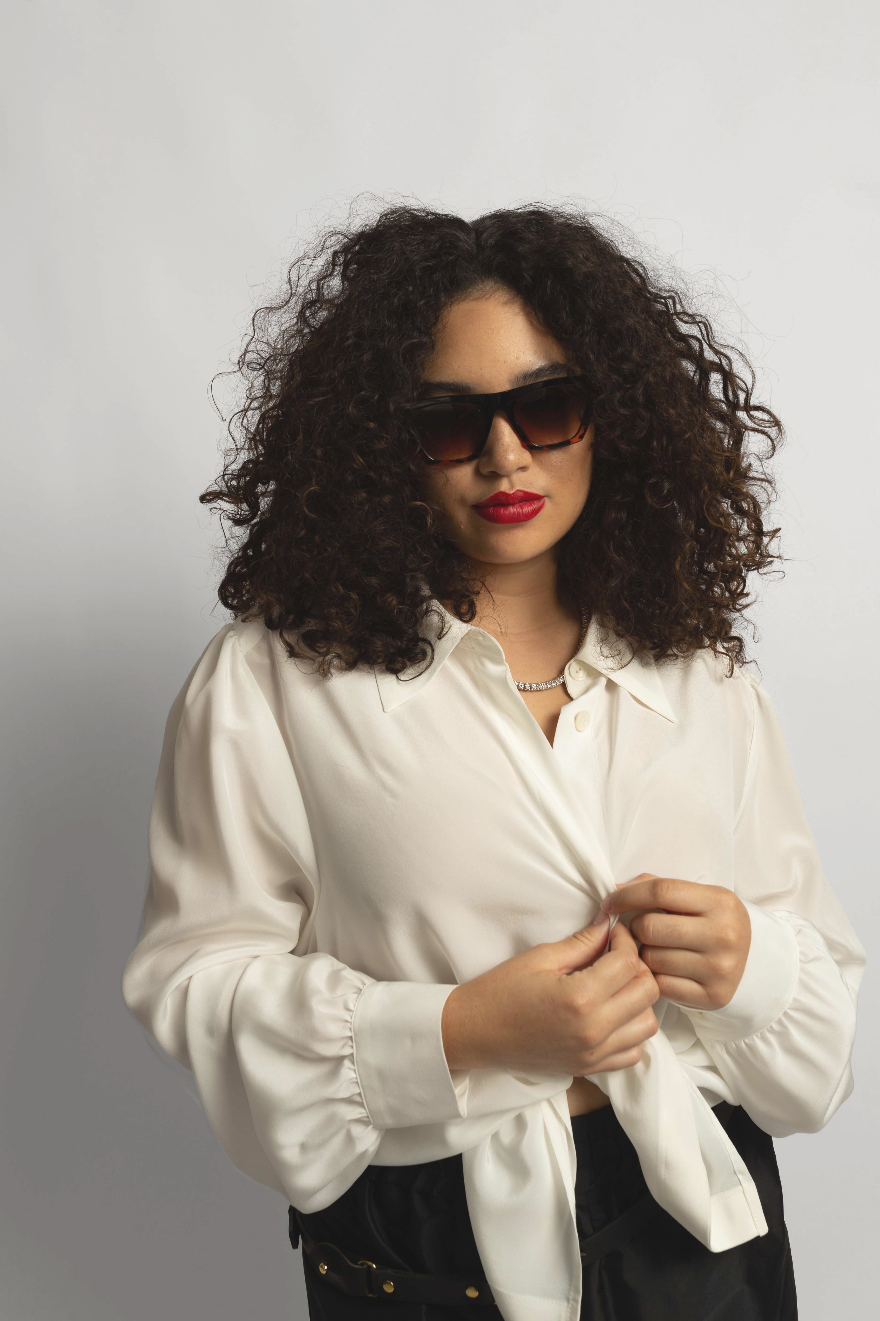 model wearing Sigourney top